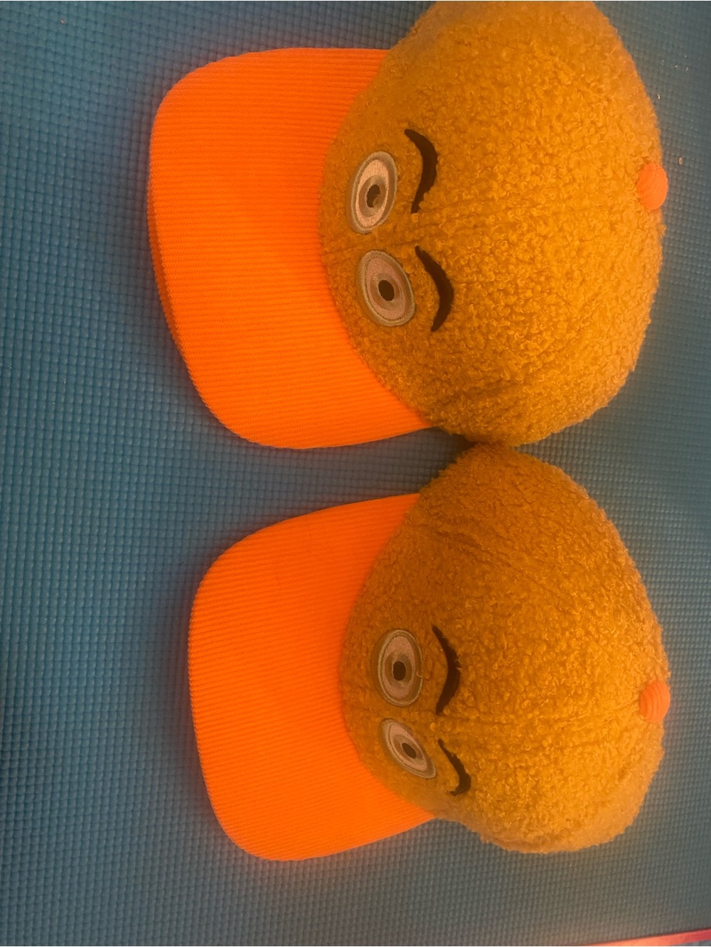 2 Cute Plush Emoji Baseball Cap - Bright Orange. Adjustable